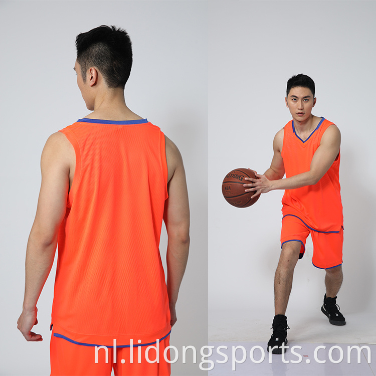 Nieuwste basketbal jersey uniform ontwerp kleur blauw basketbal sublimatie jersey groothandel